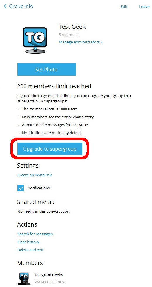 telegram tosupergroup upgrade