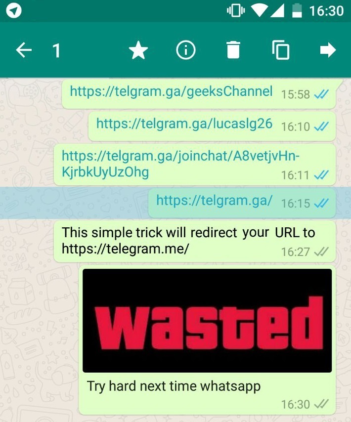 Trick: How-to share telegram links on WhatsApp | Telegram Geeks