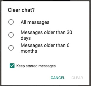 whatsapp beta delete chat history